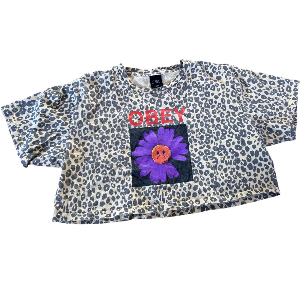 Obey‎ Sad Daisy Cropped T-Shirt - Picture 2 of 7